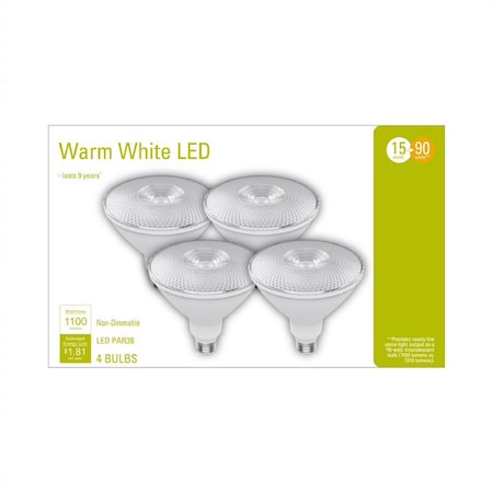 Current GE PAR38 E26 (Medium) LED Floodlight Bulb Warm White 90 Watt Equivalence 4 pk 93129325
